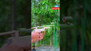 Bamboo Creations with wooden Slingshots diy bamboo bambooart youtubeshorts craft shorts [upl. by Sabah]