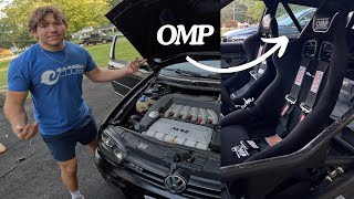 MK4 R32 TRACK CAR GETS OMP RACING BUCKET SEATS FASTIVUS PREP PART 3 [upl. by Hodge]