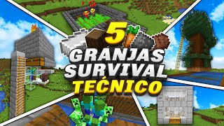 5 GRANJAS SIMPLES para EMPEZAR tu SURVIVAL en MINECRAFT 119✌ [upl. by Waylen]