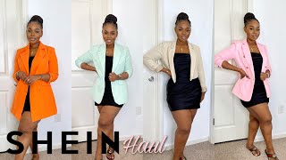 SHEIN SPRING BLAZER HAUL  TRY ON HAUL  2023 [upl. by Murtha]