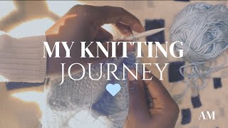 Learning How to KNIT as a CROCHETER 🧶 I FAILED 😅  My KNITTING Journey 🩵 [upl. by Cocke]