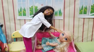 Elsia is sick and goes to the Doctor Elsia and Annia Sick Day Videos [upl. by Driscoll969]