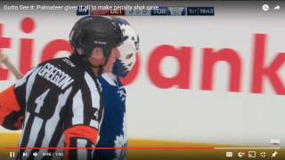 Gotta See It Palmateer gives it all to make penalty shot save [upl. by Birdella109]