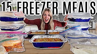 15 Make Ahead Freezer Meals in 2 Hours [upl. by Nayr]