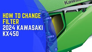 How to change filter 2024 Kawasaki KX450 [upl. by Karlens]