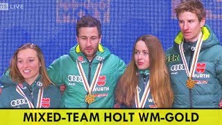 Deutschland holt Gold im Mixed  Ski WM 2019  Markus Eisenbichler  Katharina Althaus  Karl Geiger [upl. by Lauryn345]