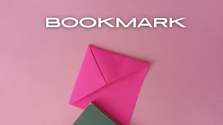 Easy Origami Bookmark  How to make a Corner Bookmark with Paper [upl. by Neona]