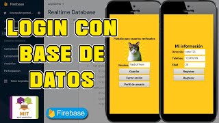 LOGIN CON BASE DE DATOS CON FIREBASE AUTHENTICATION EN MIT APP INVENTOR 2 [upl. by Roane306]