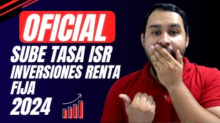 OFICIAL Esta será la nueva tasa de retención de ISR para inversiones de renta fija en el 2024 ⚠️📈 [upl. by Pacien]