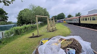 Oswestry Hertiage Railway New wooden play apparatus at Western Wharf [upl. by Radnaxela]