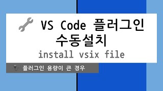 🔧 VS Code 플러그인 수동설치 [upl. by Ellerahc]