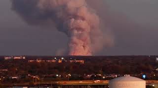 Burlington County Wildfire 13 Miles Away wildfire forestfire smoke flame newjersey fire air3s [upl. by Lak]