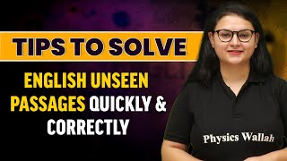 Tips to Solve English Unseen Passages Quickly and Correctly [upl. by Wallford]