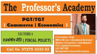 Part1 Fiscal Policy for PGT Commerce and Economics [upl. by Bengt]