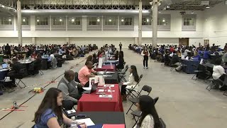 Hundreds of HS seniors interview with colleges at Navy Pier [upl. by Aicyle]