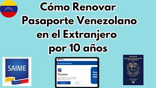 Cómo solicitar la prorroga del pasaporte venezolano en el nuevo sistema del SAIME 🇻🇪 [upl. by Staci]