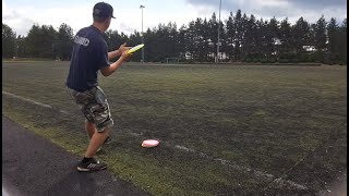 Disc Golf forehand standstill 90m100m 300330ft [upl. by Ycak]