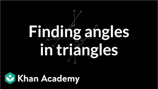 Triangle angle example 2  Angles and intersecting lines  Geometry  Khan Academy [upl. by Sandry]