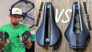 Bontrager Aeolus Saddle vs Shimano Pro Stealth Saddle  Dimensions Comparison Review [upl. by Wilton]