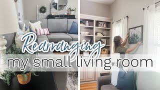 REARRANGING MY SMALL LIVING ROOM  SMALL LIVING ROOM LAYOUT IDEAS [upl. by Fendig689]