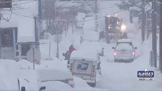 Another round of heavy snow kicks off in Juneau again heightening avalanche risk [upl. by Aylatan232]