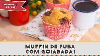 Muffin de Fubá com Goiabada  Receitas de Minuto 239 [upl. by Ecidnak]