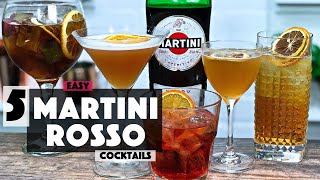 5 EASY Cocktail Recipes with Martini Rosso Vermouth  Sweet Vermouth [upl. by Otreblanauj]