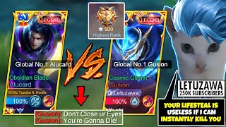 YUZUKE VS LETUZAWA Global 1 Gusion Lifesteal Vs Lightning Speed  Intense 1v1 Fight  Who Win 🔥 [upl. by Dominga]