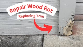 Repair Wood Rot on Exterior Trim  Replacing Trim from Water Damage  Dry Rot [upl. by Enairb]