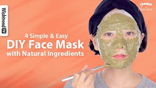 4 DIY Face Mask with 100 Natural Ingredients for Clear Skin  Troubled amp Oily skin Blackheads [upl. by Gnos452]