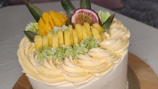 Layer cake mangue passion Coco 🥥🥭 recette pour débutant layercakes manguepassion cake [upl. by Ttenneb]