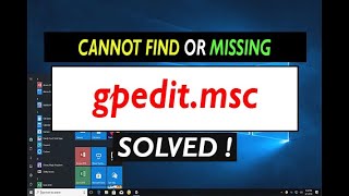 Windows cannot find gpeditmsc  How to Enable the Group Policy Editor in Windows 10 or 11 [upl. by Maurer340]