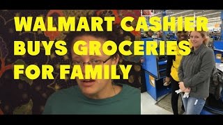 Walmart Cashier Buys Groceries for Family [upl. by Edyaj]