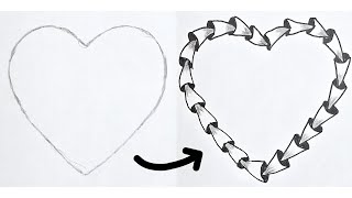 How to Draw a 3D Heart  Easy StepbyStep Drawing Tutorial [upl. by Mairb395]