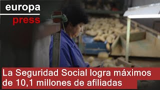 La Seguridad Social logra máximos de 101 millones de afiliadas [upl. by Ailicec]