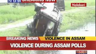 Violence during Assam polls [upl. by Phelgen]