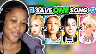 KPOP GAME HYBE VS JYP VS YG VS SM Reaction [upl. by Erodavlas237]