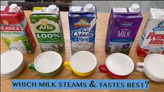 FRESH MILK REVIEW WHICH STEAMS AND TASTES BEST FOR HOT COFFEE DRINKS [upl. by Laurette]