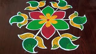 ugadi special rangoli 🌹 beautiful 5 dots ugadi mango 🥭 rangolis greshmarangoli4252 [upl. by Muhammad]