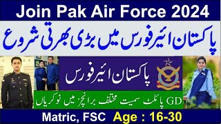 PAF Online Apply Complete Process Step by step  GD Pilot Aeronautical Engg Air Defence Courses [upl. by Balbur744]