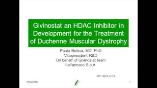 Webinar Givinostat in Duchenne  April 2017 [upl. by Ko]