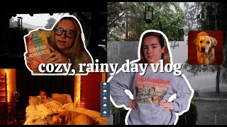 cozy rainy day at home vlog  takeout storm watching amp summer reading updates [upl. by Nueoras]