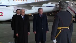 Larrivo del presidente della Repubblica Mattarella a Mosca [upl. by Lolly]