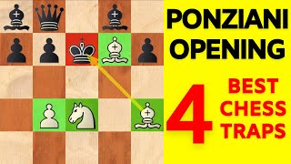 Top4 Ponziani Opening Traps  Nasty Tricks to Win Fast [upl. by Thurlow215]