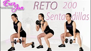 Reto 200 Sentadillas con peso para tonificar piernas 🔥 [upl. by Eehtomit]