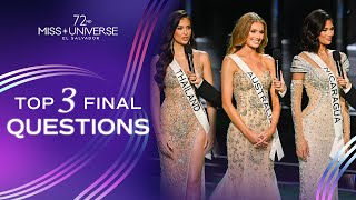 72nd MISS UNIVERSE  Top 3 Final Questions  Miss Universe [upl. by Kcirrem]