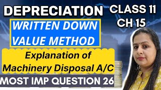 Depreciation Imp Question 26  Explanation of Machinery Disposal Account  Class 11  Chapter 15 [upl. by Ellenej]