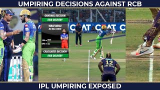 IPL UMPIRES EXPOSED  Umpiring decisions against RCB  RCB vs KKR  IPL 2024 [upl. by Eilema]