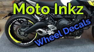 MotoInkz Motorcycle Wheel Decals FZ09 MT09 [upl. by Anirtruc]