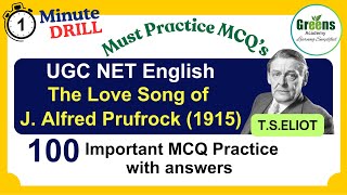 quotThe Love song J Alfred quot by TSELIOT  UGCNET  SET English MCQ Practice quiz  UPSC English [upl. by Zarihs]